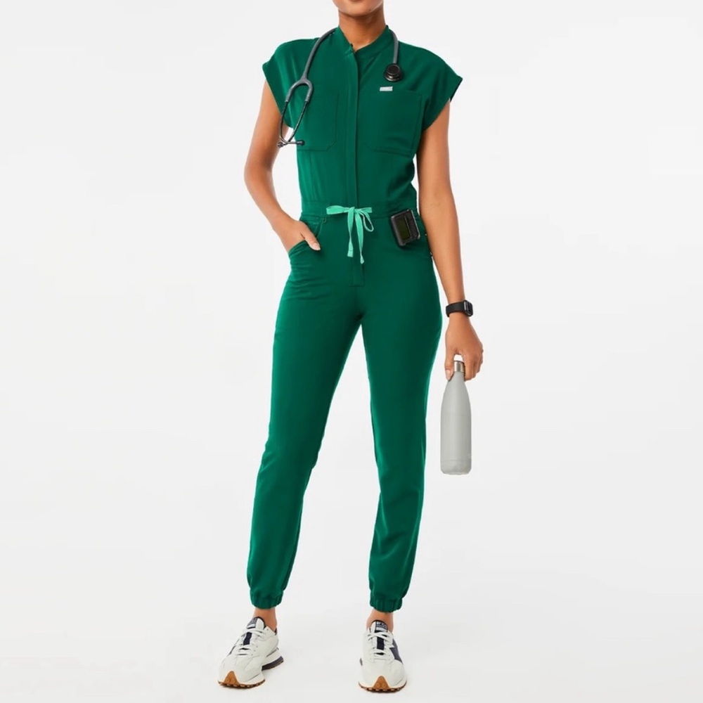 XXS Figs Hunter Green Jumpsuit